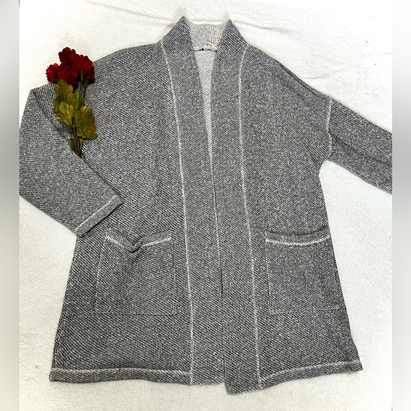 Eileen Fisher Organic Cotton Tweed Blazer Carigan - Medium - Picture 1 of 10
